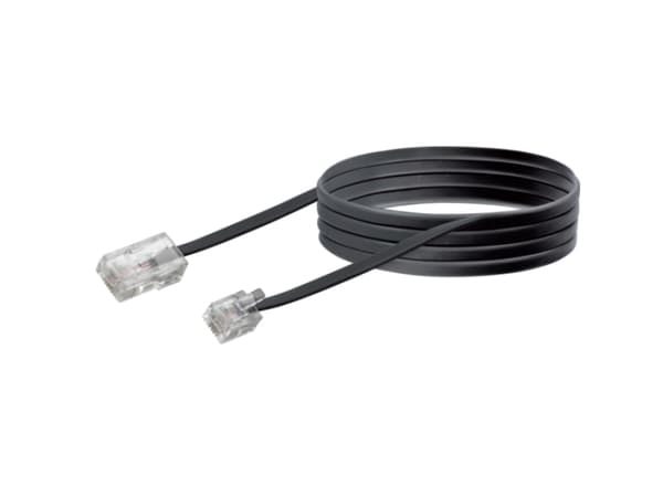 Schwaiger 3.0m RJ-11 - RJ-45, 3 m, RJ-11, RJ-45, Svart, Hanstik