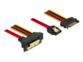 Pikkukuva 3 / 3: Delock - SATA-kaapeli - Serial ATA 150/300/600 - SATA, SATA strøm til SATA kombi (R) nedvinklet - 30 cm