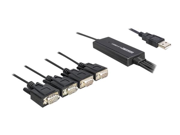 Delock USB 2.0 > 4 x Serial Adapter - Seriell adapter - USB - RS-232 x 4