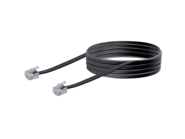 Schwaiger 6.0m RJ-11 - RJ-11, 6 m, RJ-11, RJ-11, Svart, Hanstik