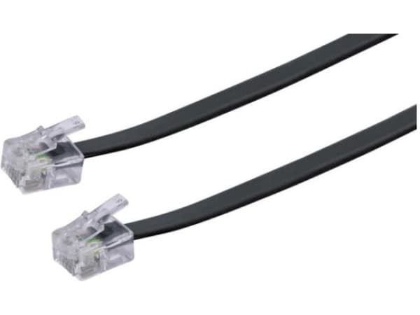 Schwaiger 6.0m RJ-11 - RJ-11, 6 m, RJ-11, RJ-11, Svart, Hanstik