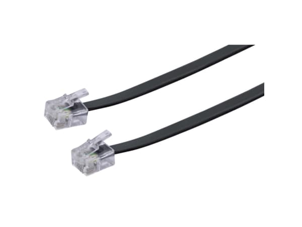 Schwaiger 6.0m RJ-11 - RJ-11, 6 m, RJ-11, RJ-11, Svart, Hanstik