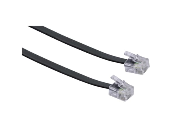 Schwaiger 6.0m RJ-11 - RJ-11, 6 m, RJ-11, RJ-11, Svart, Hanstik