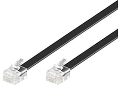 MicroConnect Modular Straight - Telefonkabel - RJ-12 (hane) till RJ-12 (hane) - 10 m - svart