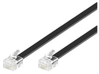 MicroConnect Modular Straight - Telefonkabel - RJ-12 (hane) till RJ-12 (hane) - 10 m - svart