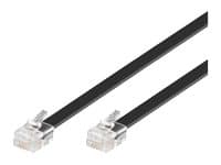 MicroConnect Modular Straight - Telefonkabel - RJ-12 (hane) till RJ-12 (hane) - 10 m - svart