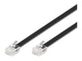 Miniatyrbild 1 av 5: MicroConnect Modular Straight - Telefonkabel - RJ-12 (hane) till RJ-12 (hane) - 10 m - svart