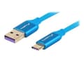 Miniatyrbild 1 av 5: Lanberg Premium - USB-kabel - 24 pin USB-C (hane) till USB (hane) - USB 2.0 - 5 A - 50 cm - blå