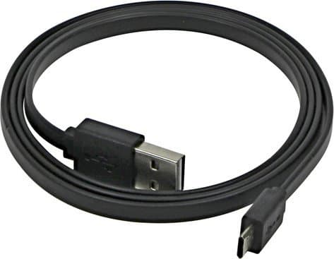USB-logotyp USB-A - microUSB-kabel 1 m Svart