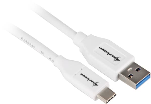 Sharkoon USB 3.1 Cable A-C - white - 0.5m