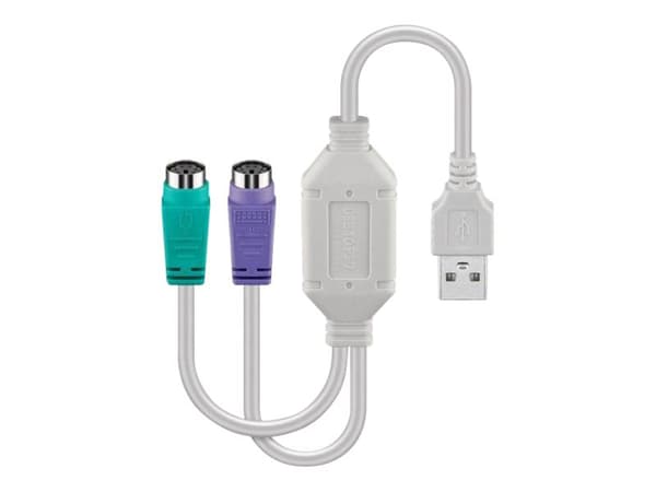 MicroConnect - Tastatur- / musadapter - PS/2 (hunn) til USB (hann) - 30 cm - hvit