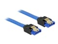 Miniatyrbilde 1 av 4: Delock - SATA-kabel - Serial ATA 150/300/600 - SATA (R) til SATA (R) - 70 cm - låst - blå