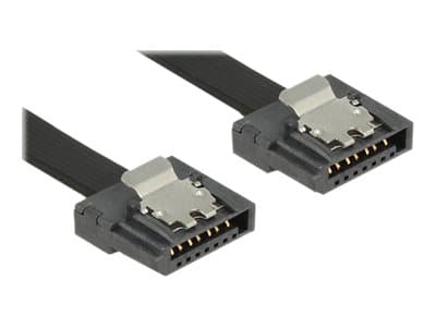 Delock FLEXI - SATA-kabel - Serial ATA 150/300/600 - SATA (hann) til SATA (hann) - 50 cm - låst - svart