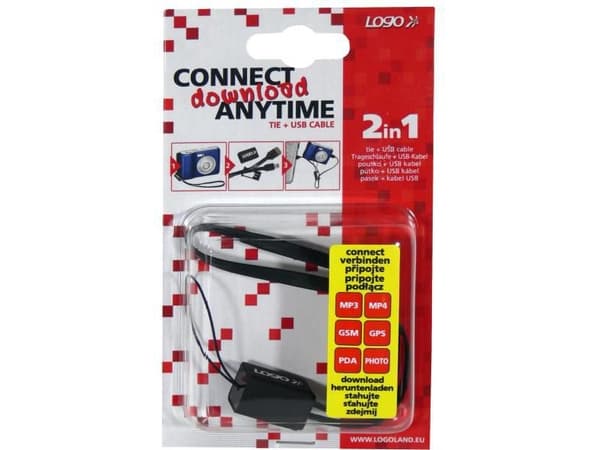 USB-logotyp USB-A - miniUSB-kabel 0,3 m Svart (24904)
