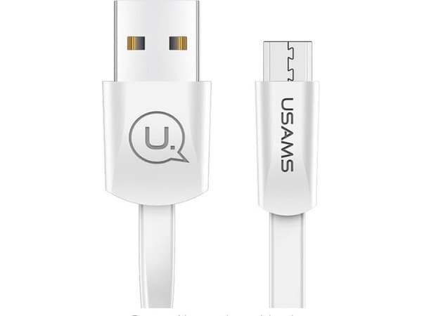 Usams USB cable USAMS U2 microUSB flat cable 1.2m white/white SJ201MIC02 (US-SJ201)
