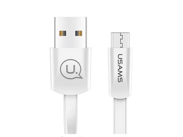 Usams USB cable USAMS U2 microUSB flat cable 1.2m white/white SJ201MIC02 (US-SJ201)