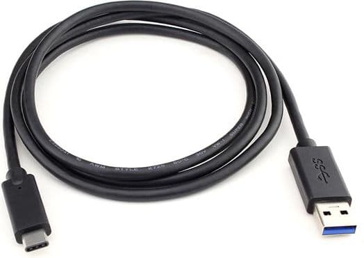 USB-kabellogo USB-A - USB-C 1 m Svart