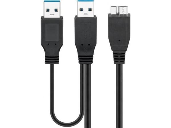 Goobay 95746, 0,3 m, USB A, Micro-USB B, USB 3.2 Gen 1 (3.1 Gen 1), Hane/Hane, Svart