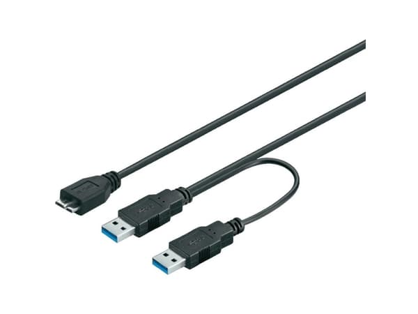 Goobay 95746, 0,3 m, USB A, Micro-USB B, USB 3.2 Gen 1 (3.1 Gen 1), Hane/Hane, Svart