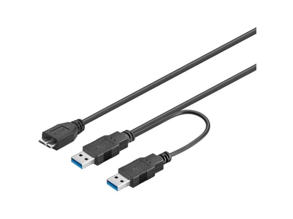 Goobay 95746, 0,3 m, USB A, Micro-USB B, USB 3.2 Gen 1 (3.1 Gen 1), Hane/Hane, Svart