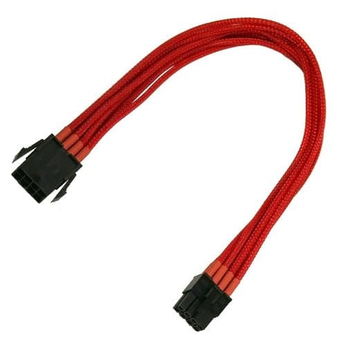 Nanoxia - Strømforlengelseskabel - 8-pins PCIe-strøm (hunn) til 8-pins PCIe-strøm (hann) - 30 cm - rød