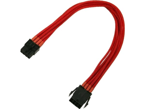 Nanoxia - Strømforlengelseskabel - 8-pins PCIe-strøm (hunn) til 8-pins PCIe-strøm (hann) - 30 cm - rød