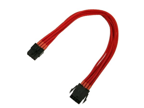Nanoxia - Strømforlengelseskabel - 8-pins PCIe-strøm (hunn) til 8-pins PCIe-strøm (hann) - 30 cm - rød