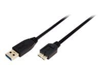LogiLink - USB-kabel - USB Typ A (han) till Micro-USB Typ B (han) - USB 3.0 - 60 cm - sort