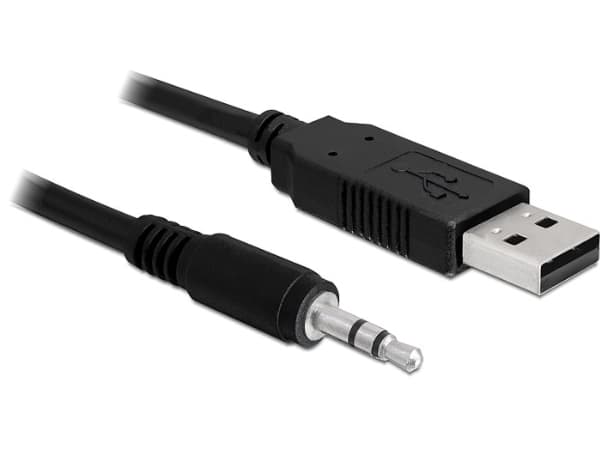 Delock Converter USB 2.0 > Serial-TTL 3.5 mm stereo jack (5 V) - Seriell adapter - USB 2.0 - serie - svart