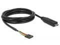 Miniatyrbild 3 av 5: Delock - USB / seriell kabel - 24 pin USB-C (hane) till 6 stift TTL (hona) - 5 V - 2 m - svart