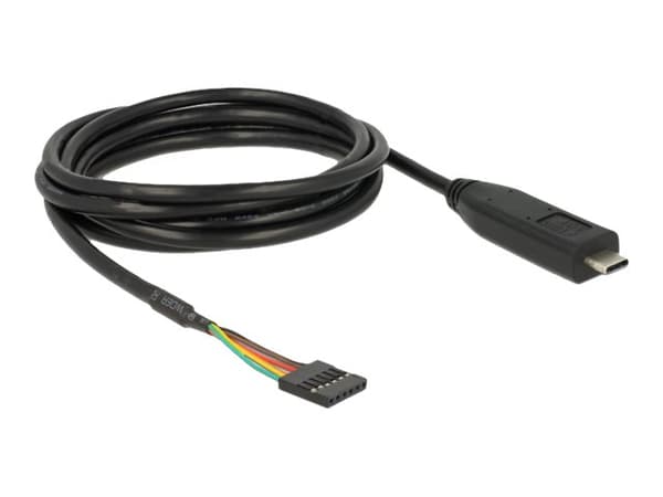 Delock - USB / seriell kabel - 24 pin USB-C (hane) till 6 stift TTL (hona) - 5 V - 2 m - svart