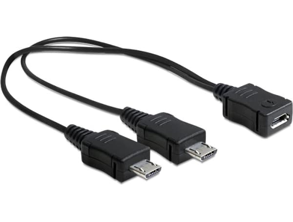 DeLOCK - USB-kaapeli - Micro-USB Type B (han) til Micro-USB Type B (hun) - 20,5 cm - lajittelu - lajittelu
