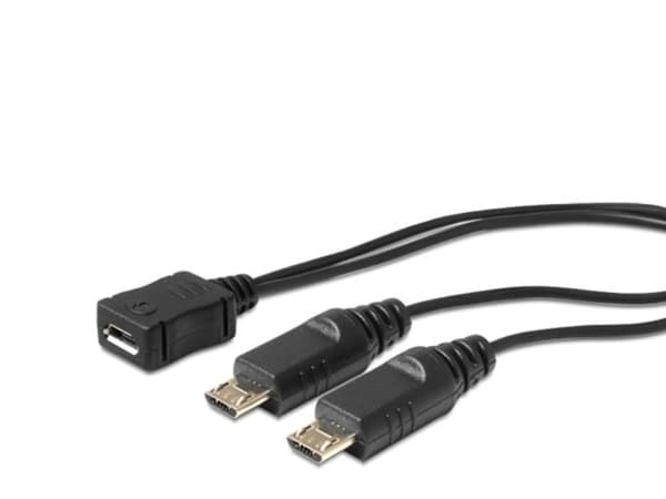 DeLOCK - USB-kaapeli - Micro-USB Type B (han) til Micro-USB Type B (hun) - 20,5 cm - lajittelu - lajittelu