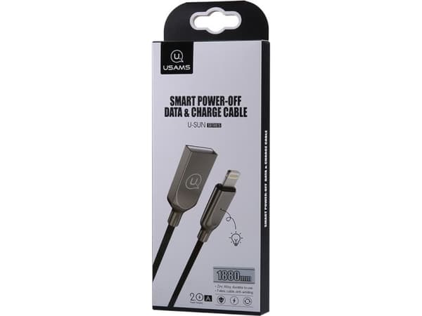 Kabel USB Usams USB-A - Lightning 1.9 m Czarny (IPYSUSB201)