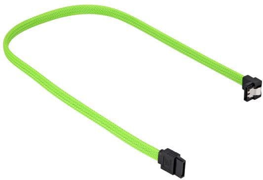 Sharkoon - SATA-kabel - Serial ATA 150/300/600 - SATA (hunn) til SATA (hunn) - 60 cm - 90°-kontakt, låst - grønn
