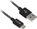 Miniatyrbild 2 av 2: Sharkoon USB 2.0 A-B black / grey 1.0m - Aluminum + Braid