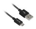 Miniatyrbild 1 av 2: Sharkoon USB 2.0 A-B black / grey 1.0m - Aluminum + Braid