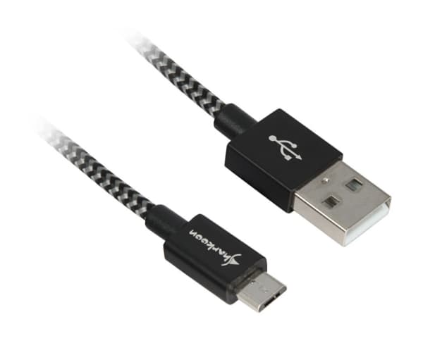 Sharkoon USB 2.0 A-B black / grey 1.0m - Aluminum + Braid