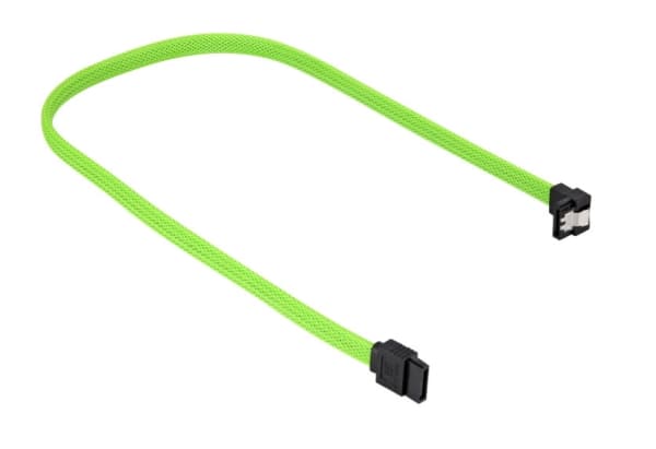 Sharkoon - SATA-kabel - Serial ATA 150/300/600 - SATA (hunn) til SATA (hunn) - 45 cm - 90°-kontakt, låst - grønn