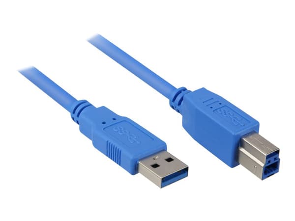 Sharkoon - USB-kabel - USB Type B (hane) till USB typ A (hane) - USB 3.0 - 5 m - svart