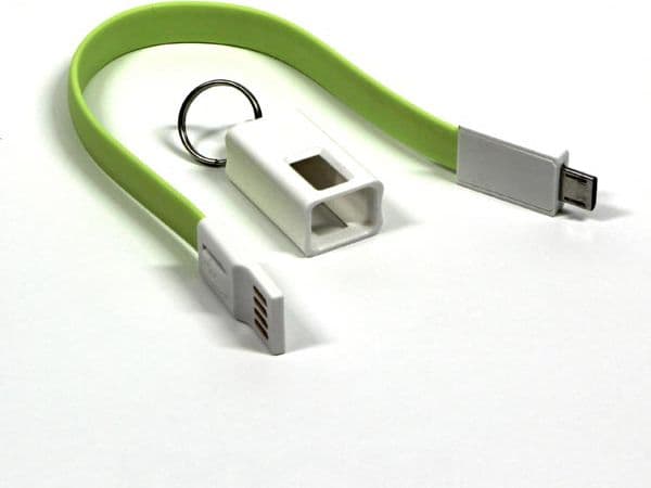 USB-adapter Logovarer i Sosnowiec - USB-kabel Logo microUSB, nøkkelring, lysegrønn () - Morelenet_1131118