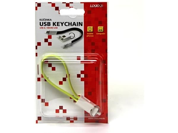 USB-adapter Logovarer i Sosnowiec - USB-kabel Logo microUSB, nøkkelring, lysegrønn () - Morelenet_1131118