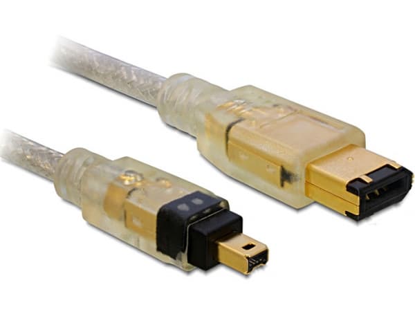 Delock - IEEE 1394-kabel - 6 pin FireWire (hane) till 4 pin FireWire (hane) - 2 m