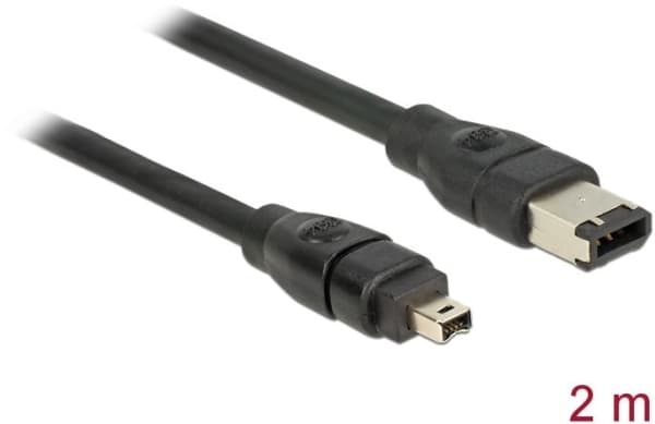 Delock - IEEE 1394-kabel - 6 pin FireWire (hane) till 4 pin FireWire (hane) - 2 m
