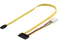 MicroConnect - SATA-kabel - Serial ATA 150/300 - SATA-kombo til 4-pin intern strøm, SATA - 50 cm
