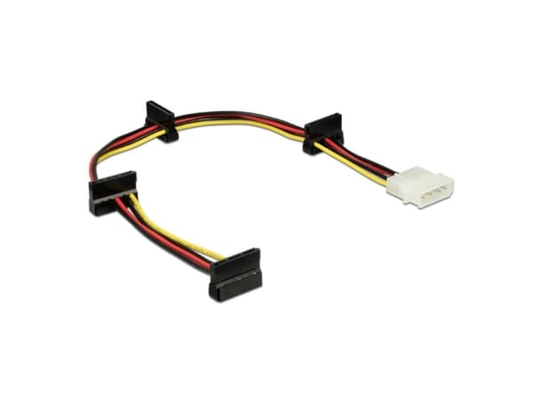 Delock - Strømadapter - 4-pin intern strøm (P) til SATA-strøm (R) - 40 cm - multifarge