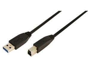 LogiLink 3m USB 3.0, 3 m, USB A, USB B, USB 3.2 Gen 1 (3.1 Gen 1), Hane/Hane, Svart