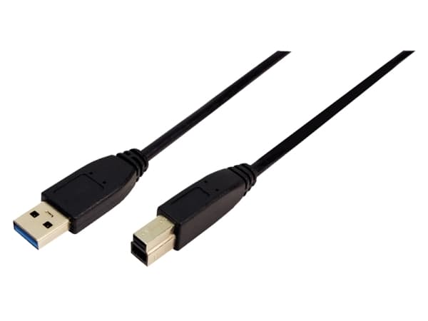 LogiLink 3m USB 3.0, 3 m, USB A, USB B, USB 3.2 Gen 1 (3.1 Gen 1), Hane/Hane, Svart