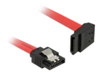 Delock - SATA-kabel - Serial ATA 150/300/600 - SATA (hane) till SATA (hane) - 50 cm - sprintlåsning, vänstervinklad kontakt - röd