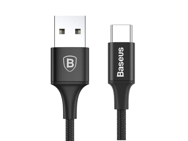 Baseus CAMKLF-BG1, 1 m, USB A, USB C, USB 2.0, Svart